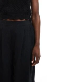 Nobody's Child Zeena Full Length Textured Trouser In Black For Women -Nobody’s Child Shop 206852557 3