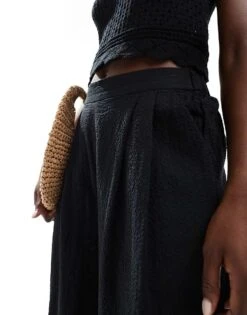 Nobody's Child Zeena Full Length Textured Trouser In Black For Women -Nobody’s Child Shop 206852557 4