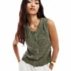 Nobody's Child Crochet Waistcoat In Green For Women -Nobody’s Child Shop 206922795 1 green
