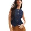 Nobody's Child Lausanne Denim Waistcoat In Dark Blue For Women -Nobody’s Child Shop 207142397 1 blue