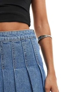 Nobody's Child Vincent Pleat Denim Mini Skirt In Blue For Women -Nobody’s Child Shop 207142421 3