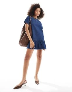 Nobody's Child Nancy Denim Mini Dress In Dark Blue For Women -Nobody’s Child Shop 207142429 2