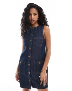 Nobody's Child Ray Denim Mini Dress In Blue For Women Dark Blue -Nobody’s Child Shop 207142438 1 darkblue 1