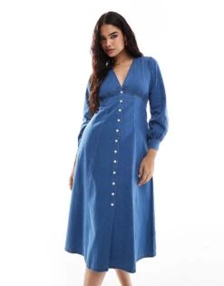 Nobody's Child Shannon Denim Midi Dress In Blue For Women Light Blue -Nobody’s Child Shop 207142485 1 lightblue 1