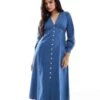 Nobody's Child Shannon Denim Midi Dress In Blue For Women Light Blue -Nobody’s Child Shop 207142485 1 lightblue