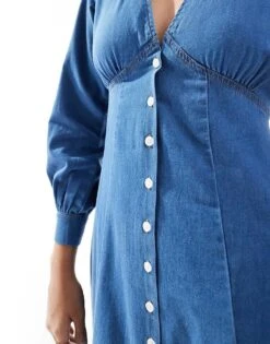 Nobody's Child Shannon Denim Midi Dress In Blue For Women Light Blue -Nobody’s Child Shop 207142485 3