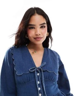 Nobody's Child Birdie Denim Mini Dress In Blue For Women -Nobody’s Child Shop 207142506 4