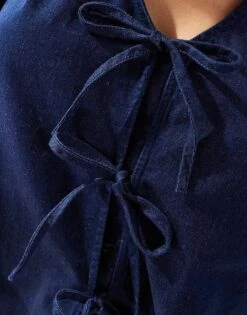 Nobody's Child Bernadetta Denim Blouse In Dark Blue For Women Light Blue -Nobody’s Child Shop 207142515 3