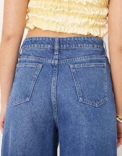 Nobody's Child 5 Pocket Denim Wide Leg Jeans In Mid Wash For Women Dark Blue -Nobody’s Child Shop 207142675 4