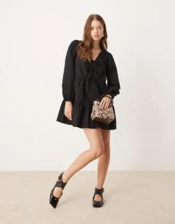 Nobody's Child Bernadetta Long Sleeve Mini Dress In Black For Women -Nobody’s Child Shop 207153131 1 black 1