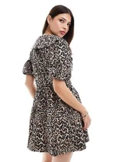 Nobody's Child Birdie Denim Mini Dress In Leopard For Women -Nobody’s Child Shop 207273244 3