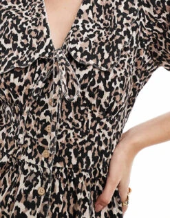 Nobody's Child Birdie Denim Mini Dress In Leopard For Women -Nobody’s Child Shop 207273244 4