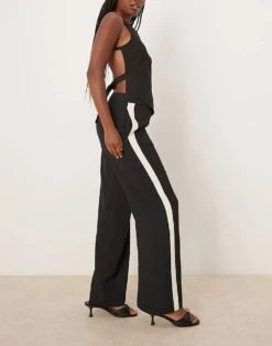 Nobody's Child Tailored Wide Leg Trousers In Black And White Stripe For Women -Nobody’s Child Shop 207275997 1 black 1