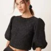 Nobody's Child Yasmina Structured Top In Black For Women