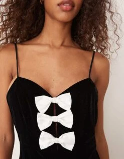 Nobody's Child Eliana Bow Front Midi Dress In Black For Women -Nobody’s Child Shop 207276261 2