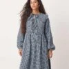 Nobody's Child Blaze Midi Dress With Collar Detail In Blue Check For Women -Nobody’s Child Shop 207276262 1 blue