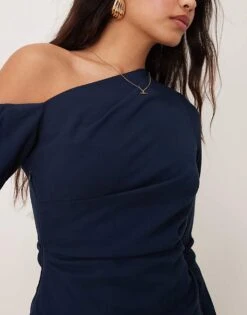 Nobody's Child Katty Off Shoulder Midaxi Dress With Split In Navy For Women -Nobody’s Child Shop 207276838 4