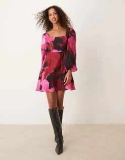 Nobody's Child Loredana Mini Dress In Dark Based Printed Floral For Women Mutli -Nobody’s Child Shop 207276846 1 mutli 1