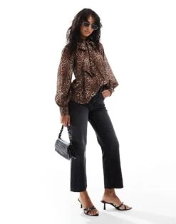 Nobody's Child Goldie Printed Blouse In Leopard For Women -Nobody’s Child Shop 207276900 3