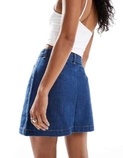 Nobody's Child Dalston Denim Mini Skirt With Zip Detail In Blue Co-ord For Women -Nobody’s Child Shop 207279464 4