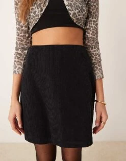 Nobody's Child Stockholm Mini Cord Skirt In Black For Women -Nobody’s Child Shop 207279478 5