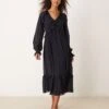Nobody's Child Aries Ruffle Detail Midi Dress In Deep Navy For Women -Nobody’s Child Shop 207279799 1 deepnavy