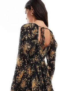 Nobody's Child Martina Sweetheart Mini Dress In Dark Floral Print For Women Multi -Nobody’s Child Shop 207280016 4