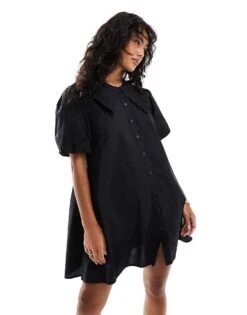 Nobody's Child Bridget Mini Shirt Dress In Black For Women -Nobody’s Child Shop 207280042 1 black 1