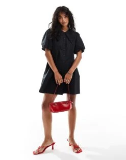 Nobody's Child Bridget Mini Shirt Dress In Black For Women -Nobody’s Child Shop 207280042 4