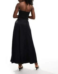 Nobody's Child Milo Satin Maxi Skirt In Black For Women -Nobody’s Child Shop 207280096 4