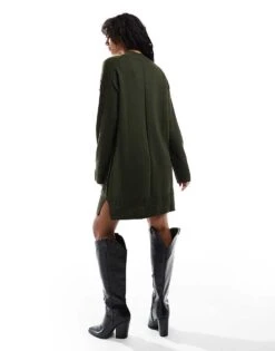 Nobody's Child Grown On Neck Knitted Jumper Dress In Green For Women -Nobody’s Child Shop 207281950 4