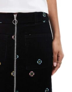 Nobody's Child Dalston Cord Embroidered Mini Skirt Co-ord In Black For Women Multi -Nobody’s Child Shop 207324264 3