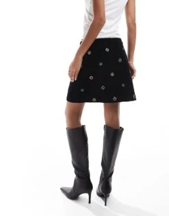 Nobody's Child Dalston Cord Embroidered Mini Skirt Co-ord In Black For Women Multi -Nobody’s Child Shop 207324264 4