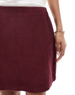 Nobody's Child Stockholm Mini Cord Skirt In Burgundy For Women Red -Nobody’s Child Shop 207324280 4