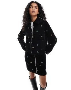 Nobody's Child Dalston Cord Embroidered Jacket Co-ord In Black For Women Multi -Nobody’s Child Shop 207324281 4