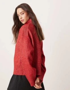 Nobody's Child Roll Neck Jumper In Red For Women -Nobody’s Child Shop 207324302 3