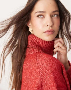 Nobody's Child Roll Neck Jumper In Red For Women -Nobody’s Child Shop 207324302 4