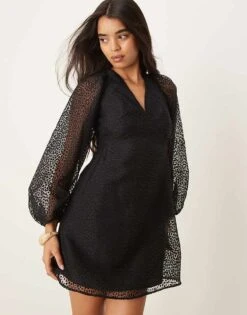 Nobody's Child Zendaya Mini Organza Dress In Black For Women -Nobody’s Child Shop 207332482 1 black 1