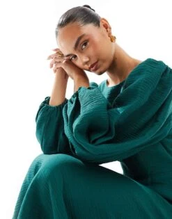 Nobody's Child Zola Midi Dress In Emerald Green For Women -Nobody’s Child Shop 207332594 4