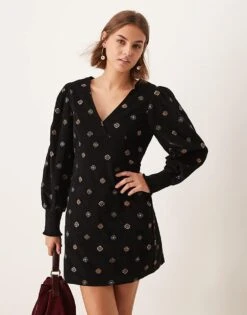 Nobody's Child Embroidered Cord Mini Dress In Black For Women Multi -Nobody’s Child Shop 207332607 1 multi 1