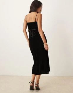 Nobody's Child Trixie Velvet Cami Midi Dress In Black For Women -Nobody’s Child Shop 207332670 4