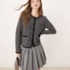 Nobody's Child Boucle Crew Neck Cardigan In Grey For Women -Nobody’s Child Shop 207332678 1 grey