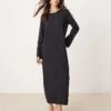 Nobody's Child Long Sleeve Knitted Midaxi Dress In Navy For Women Blue -Nobody’s Child Shop 207411157 1 blue