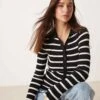 Nobody's Child Ribbed Button Through Top In Knitted Stripe For Women Black -Nobody’s Child Shop 207411345 1 black