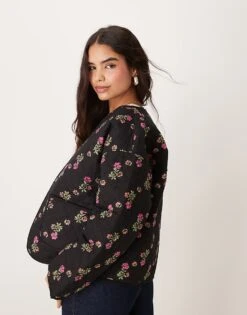 Nobody's Child Reversible Quilted Jacket In Floral Print For Women Multi Floral -Nobody’s Child Shop 207557424 3