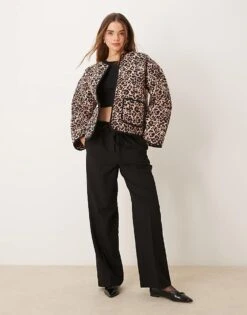 Nobody's Child Quilted Jacket In Leopard Print For Women -Nobody’s Child Shop 207557453 4