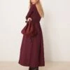 Nobody's Child Penni Boat Neck Midi Dress In Burgundy For Women -Nobody’s Child Shop 207609195 1 burgundy