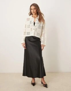 Nobody's Child Crochet Knit Button Up Cardigan In Cream For Women -Nobody’s Child Shop 207626497 4