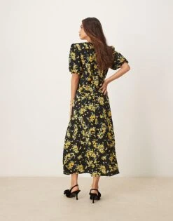 Nobody's Child Benita Midi Dress In Yellow & Black Ditsy Floral For Women Yellow/black -Nobody’s Child Shop 207626517 4