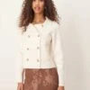 Nobody's Child Double Breasted Collar Cardigan In Cream For Women -Nobody’s Child Shop 207626518 1 cream